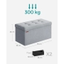 ПРОМОЦИЯ Сгъваема текстилна пейка с място за съхранение в сиво SONGMICS LSF247G02, снимка 6