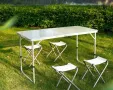 Компект Сгъваема Маса и Столове Malatec 7893, 4 Стола, Алуминиев Материал, снимка 3