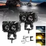 Универсални 2LED Халогени за Мотор 12V - БЯЛО/ЖЪЛТО, снимка 2
