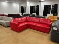 Червен кожен ълов диван "FREYA" с функция легло, снимка 8