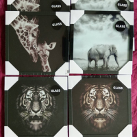 Нови квадратни рамки за снимки или картини с тигър,жираф и слон., снимка 12 - Декорация за дома - 44606090