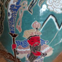 Голяма ръчно изработена ваза от Сайгон за под от 70-те години (порцелан, керамика), снимка 2 - Вази - 41425886