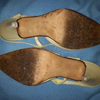 Бежови елегантни, кожени сандали, снимка 7 - Дамски елегантни обувки - 34198648