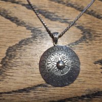 Сребърен синджир с медальон (137), снимка 1 - Колиета, медальони, синджири - 39867583