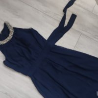 Дълга официална бална рокля в тъмно синьо, снимка 3 - Рокли - 40386041