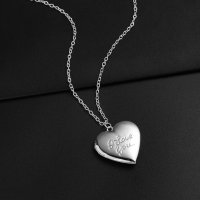 Любов Колие сърце с отварящ се медальон снимка I love you, снимка 2 - Колиета, медальони, синджири - 33802745