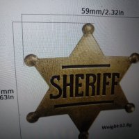 Метална значка Шериф / SHERIFF, снимка 2 - Играчки за стая - 44789930