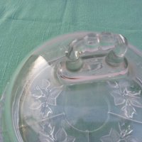 Немски стъклен поднос с капак, снимка 3 - Аксесоари за кухня - 35928956