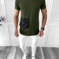 Мъжка зелена тениска, снимка 1 - Тениски - 44582606
