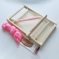 Нов Дървен Тъкачен стан за плетене за начинаещи Деца 40x25см, снимка 7 - Образователни игри - 41725386