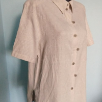 Луксозна ленена туника тип риза - голям размер , снимка 1 - Туники - 36226110