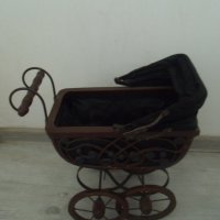 № 7008 стара декоративна дървена детска количка  , снимка 4 - Антикварни и старинни предмети - 40865799