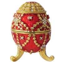 Фаберже стил, кутийка-яйце за бижута в луксозна подаръчна кутия., снимка 1 - Декорация за дома - 40552127