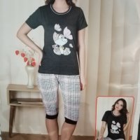 Дамски памучни пижами , снимка 1 - Пижами - 41635203