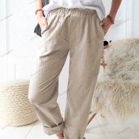 Нови дамски едноцветни ежедневни еластични прави панталони с висока талия, 9цвята - 023, снимка 5 - Панталони - 41249456