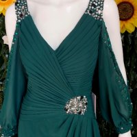 официална бална абитуриентска рокля с ръкави и камъни, снимка 1 - Рокли - 41955630