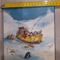 Карикатура на рибар, снимка 3 - Други ценни предмети - 40522219