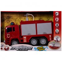 Детска играчка пожарна кола пръскаща вода - със звук и светлини - 24 см., снимка 3 - Коли, камиони, мотори, писти - 35899652