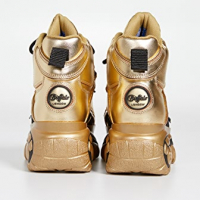 екстравагантни кецове естествена кожа с платформа, с кутия Buffalo gold platform sneakers high top, снимка 6 - Дамски боти - 36282776