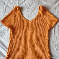 Оранжева лятна блуза, снимка 2 - Тениски - 41813478