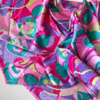Цветен прекрасен копринен шал, снимка 6 - Шалове - 44808608