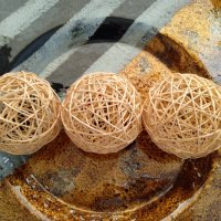 3 декоративни дървени топки от Индонезия, снимка 1 - Декорация за дома - 42015797