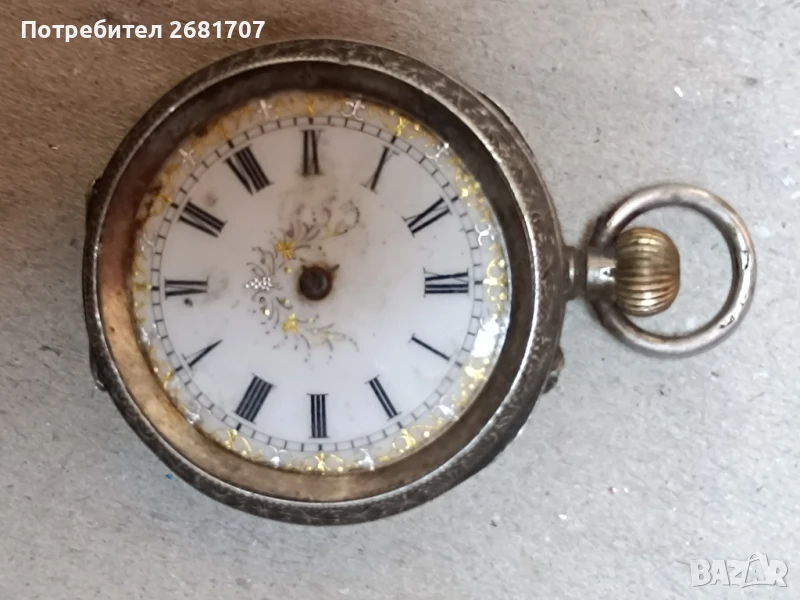 джобен сребърен часовник , снимка 1