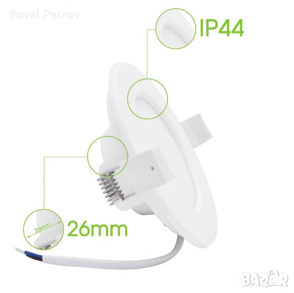 LED панели за вграждане LUMARE 6W - влагоустойчиви, димируеми, снимка 1