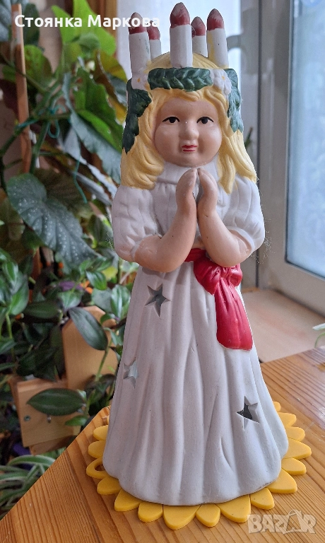 Голям Коледен свещник-ангел, снимка 1