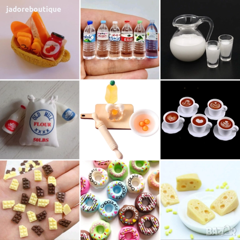 Декоративни елементи миниатюри от резин хранителни продукти/ напитки, снимка 1