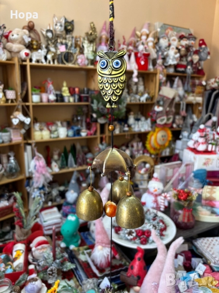 Вятърен звънец от метал Бухал , снимка 1