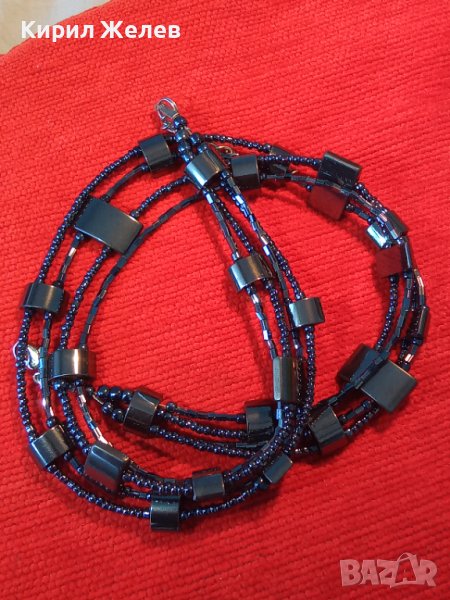 ШИКОЗНА ХЕНД - МЕЙД ВЕЧЕРНА АРТ ОГЪРЛИЦА от ПОЛИРАН ПОЛУСКЪПОЦЕНЕН КАМЪК МАГНЕТИТ и МЪНИСТА 26551, снимка 1