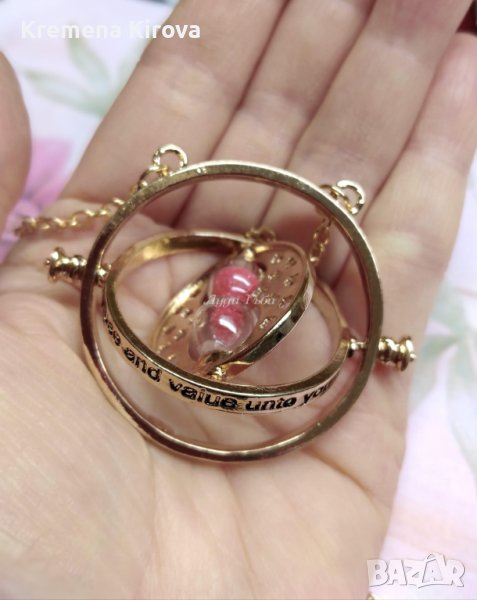 Колиета времевърт Хърмаяни. Цвят злато. От Хари Потър.Идея за подарък. Бижута Луди гъби., снимка 1