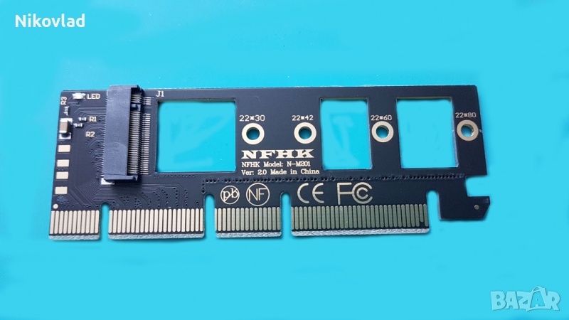 M.2 NVME AHCI SSD To PCI-E PCI Express 3.0 X4 or X8 or X16, снимка 1