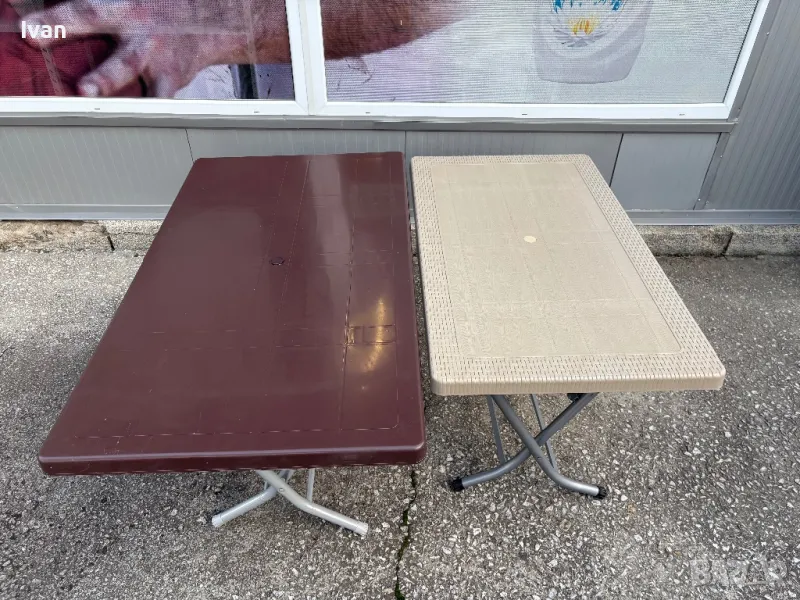 Градинска маса 140х80см сгъваема с метални крака, снимка 1