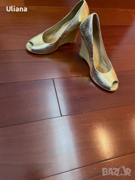 Дамски елегантни златни обувки Sara Pen кожа, снимка 1