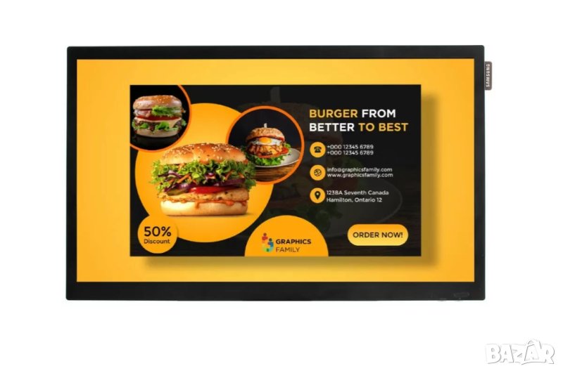 Промо: Публичен Дисплей Samsung 22" LED (1920x1080)/Cortex-A9/4GB/HDMI, снимка 1