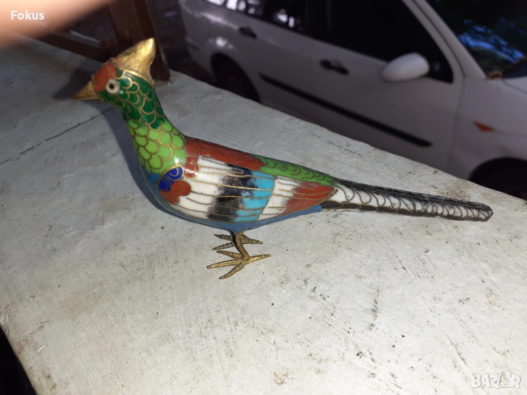 Пиле клоазоне бронз клетъчен емайл, снимка 1