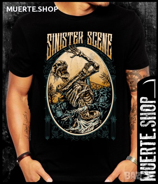 Черна тениска с щампа SINISTER SCENE, снимка 1