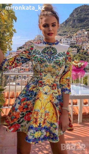 цветна къса рокля , снимка 1