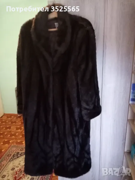 Дамско кожено дълго палто, снимка 1