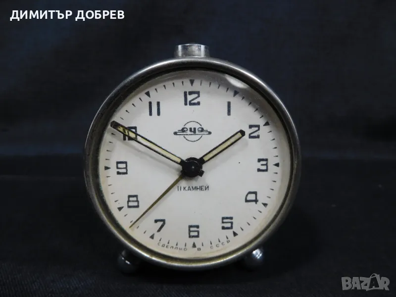 СТАР РЕТРО СОЦ СССР МЕХАНИЧЕН ЧАСОВНИК БУДИЛНИК ЕЧЗ, снимка 1