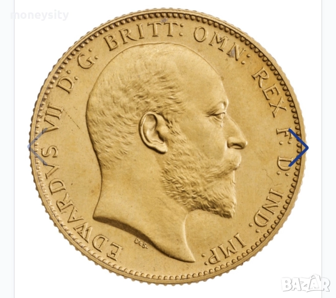 Златна монета Британски суверен Едуард VII, снимка 1