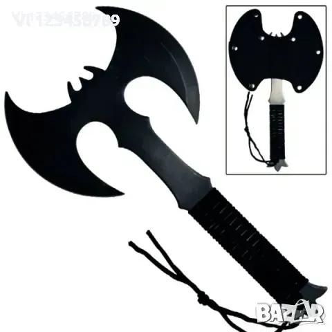 Двуостра брадвичка-Legendary Dark Wing Bat Throwing Axe, снимка 1