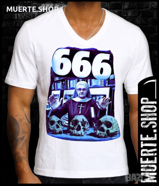 Тениска с щампа HOLY 666, снимка 1