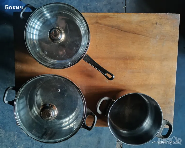 Комплект тенджери и тигани "Küchen Chef” инокс, с капсулирано дъно, снимка 1