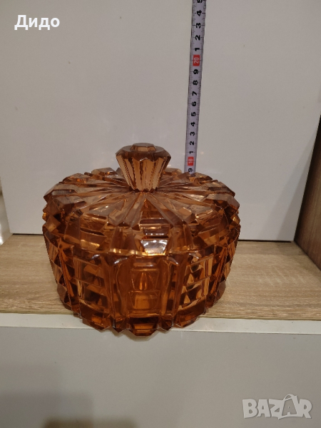  Стъклена бонбониера., снимка 1