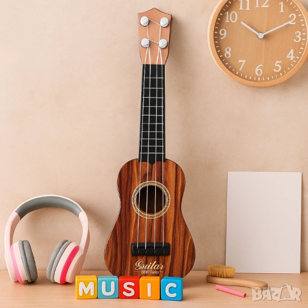 Детска механична китара – Реалистичен дизайн за музикални игри, снимка 1