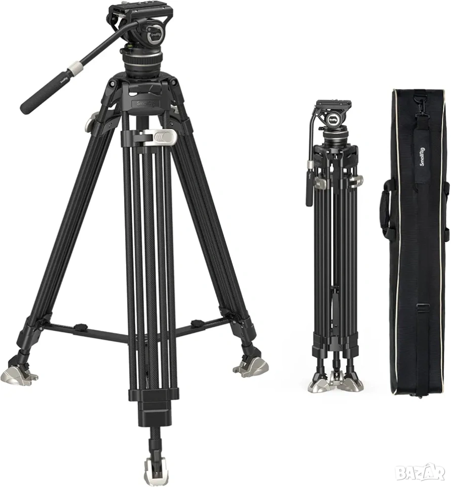 SmallRig AD-100 FreeBlazer: Карбонов Видео Статив с флуидна глава, снимка 1