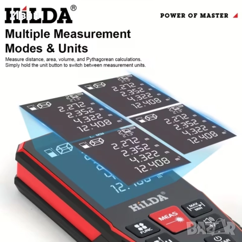 Лазерна ролетка, снимка 6 - Измервателни инструменти - 52476971